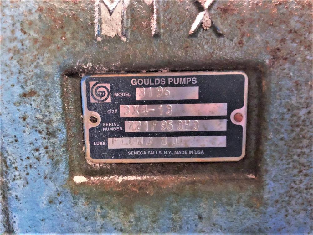 Goulds 3196 MTX Centrifugal Pump, 3"x4"-13", 316 SS w/ 50 HP Motor